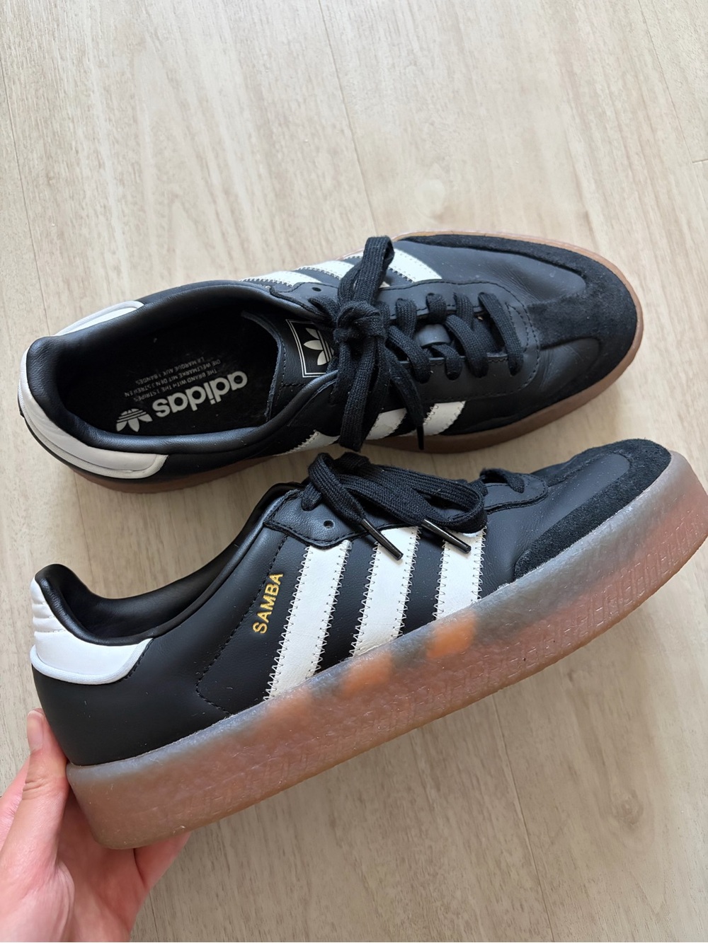 adidas Samba Platform Black White Gum Women's Sneakers - Picture 10 of 10